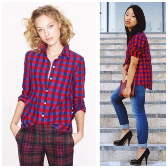 SOLD J Crew flannel check shirt - Picture 8 of 9